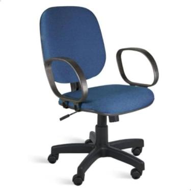Imagem de Cadeira de Escritório Diretor Relax Regall Azul com Preto – Braço Corsa e Rodízio Nylon | Conforto, Estilo e Ergonomia Home Gourmet