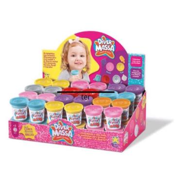 Imagem de kit com 10 Unidades de Massinha de Modelar Diver Toys 8169 - Divertoys