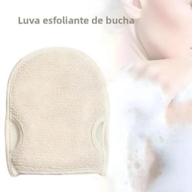 Imagem de Luva De Banho Dupla Face De Lufa Natural Macia, Esponja Esfoliante Cor