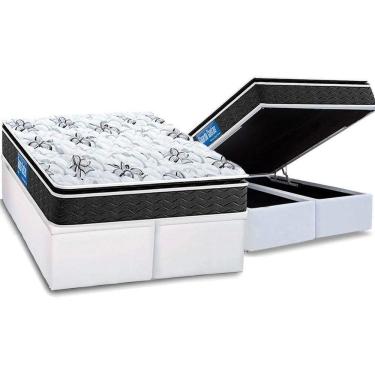 Imagem de Cama Box Baú King Colchão Probel D40 Premium Hiper Firme Pillow Top+Base White(193X203)
