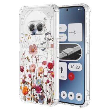 Imagem de RRXSYXL Capa For Nothing Phone 2A com estampa floral transparente, capa macia à prova de choque para telefone 2A, linda floral