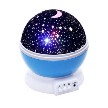 Imagem de Luminária Projetor Estrela Galaxy Azul USB/Pilha 13x12,5cm