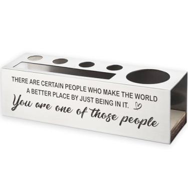 Imagem de Porta-lápis inspirador de aço inoxidável "You Are One of Those People", presentes motivacionais para professores, enfermeiras, mentores, colegas de trabalho, voluntários, decoração de escritório VP178