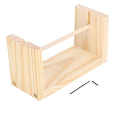 Imagem de Rack de madeira de linha de madeira, suporte de rolo de fios de costura, suporte de armazenamento de fios únicos para tricô de bola de crochê e suprimentos de crochê 24cm