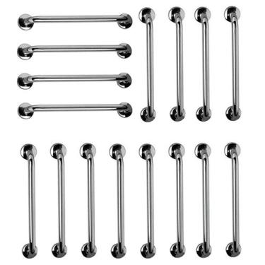 Imagem de Barra de Apoio 60cm Inox Kit 18 Unidades Banheiro Box Suporte Idoso De