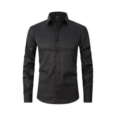 Imagem de Camisa Social Masculina Branca 6XL - Manga Longa, Casual, Outono/Inver