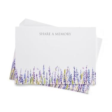 Imagem de ANGEL & DOVE Cartões de lembrança de funeral, pacote com 50, design lavanda "Share a Memory"