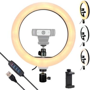 Imagem de Luz de webcam Ring Light para Logitech Webcam C920 C922x C930e Brio 4K