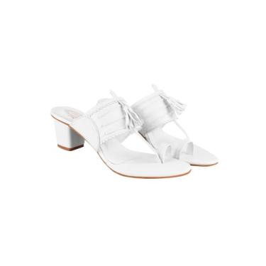 Imagem de Shoetopia Sandália feminina Kh-5555-branca de salto, Branco, 3 UK