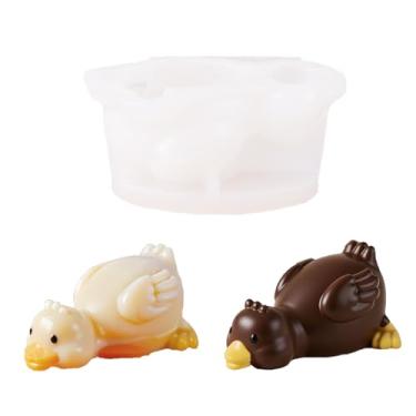 Imagem de Molde de silicone de pato 3D em forma de pato molde de chocolate para mousse faça você mesmo, cubo de gelo, vela de resina, artesanato de argila (pato)