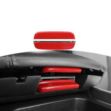 Imagem de JOSHELA Capa de trava para tampa de apoio de braço RAM para Dodge RAM 2018-Present Red Acessórios interiores 2 peças