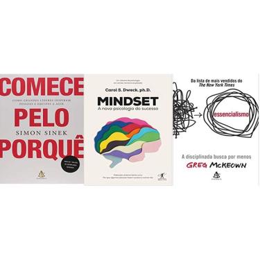 Imagem de Kit 3 livros Comece pelo porque Como grandes líderes inspiram pessoas + Mindset + Essencialismo