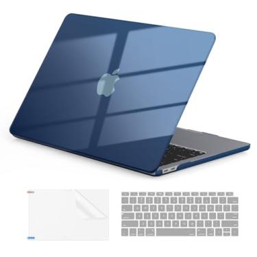 Imagem de EooCoo Capa rígida compatível com MacBook Air de 13,3 polegadas M1 Chip 2021-2018 com tela retina, capa protetora de plástico Air de 13,3 polegadas + capa de teclado transparente + protetor de tela