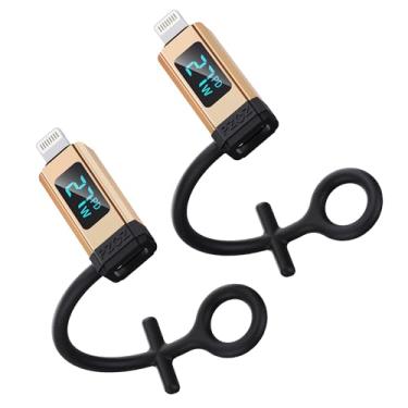 Imagem de pzoz Adaptador USB C para Lightning com tela LED de 27 W, carregamento rápido PD para iPhone 14/13/12/11/XS/XR/SE/AirPods/AirPods Pro/iPad/iPod