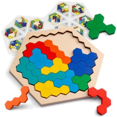 Imagem de Puzzle Toy Coogam Wooden Hexagon para crianças e adultos