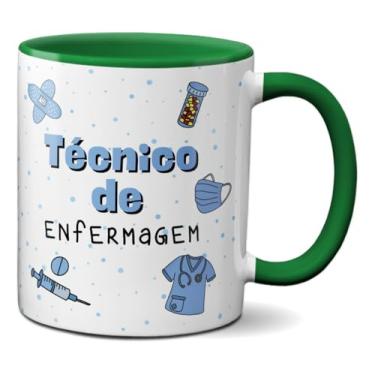 Imagem de Caneca Técnico De Enfermagem Símbolos Xícara Profissão (Verde)