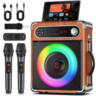 Imagem de Máquina de karaokê JYX com 2 microfones sem fio Bluetooth