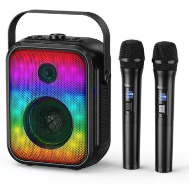 Imagem de Alto-falante Bluetooth portátil Karaoke Machine Bobtot com 2 microfone