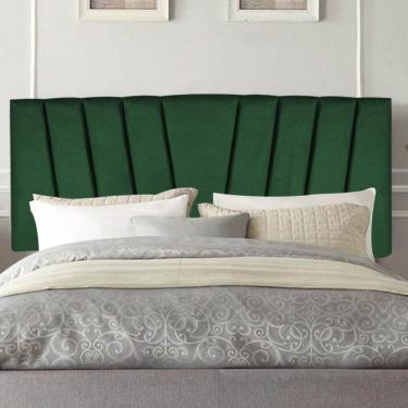 Imagem de Painel Estofada Bélgica 140cm Casal Para Cama Box Quarto Suede Verde - Gat Magazine