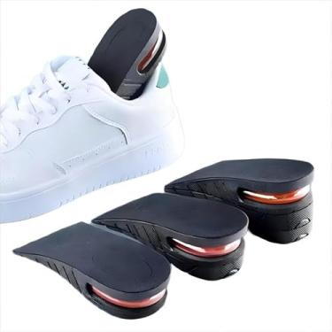 Imagem de Palmilha de aumento de altura, design de almofada de ar de 3 camadas de 6 cm, preta