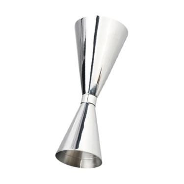 Imagem de IEUDNS Copo medidor duplo de bebidas alcoólicas com escala, dosador duplo de bebidas, dosador de coquetéis para bar de vinhos, bebidas e cafés, Prata