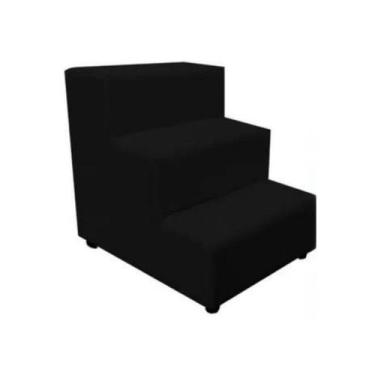 Imagem de Escada Escadinha Pet Cachorro 3 Degraus Rampa Suede Grace - Black Hous