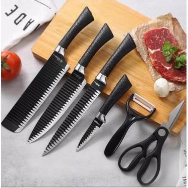 Imagem de Kit Facas De Churrasco Antiaderente Corte Navalha - SHOP ALTERNATIVO