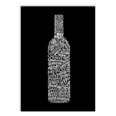 Imagem de Placa Decorativa Vinho Ilustração Nomes Famosos Bar Bebida Decoração Poster Quarto Sala