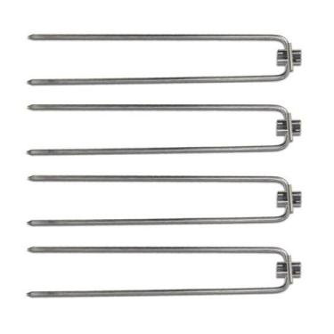 Imagem de Kit 4 Garfos Duplo com Trava Inox para Espeto Simples 6mm - Gastrobel