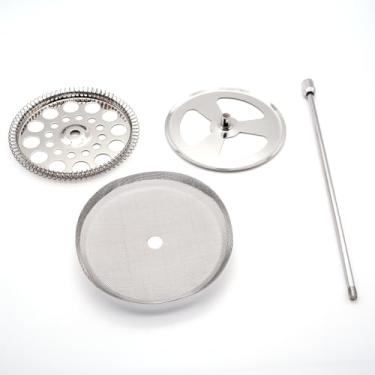 Imagem de Conjunto de substituição de prensa francesa de aço inoxidável de 5 peças, peças de substituição de filtro de prensa francesa de aço inoxidável 100 ml (prata, 600 ml)