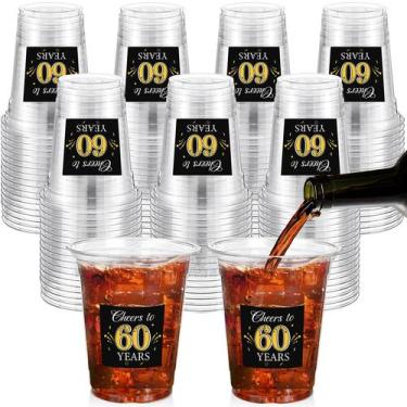 Imagem de Copos de plástico descartáveis Funnymoom 60th Birthday 350mL x100