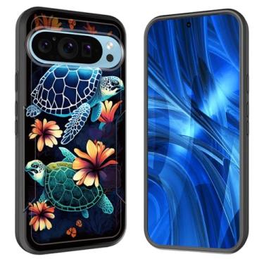 Imagem de JHYYTUJTYP Capa para Pixel 10 Pro XL, [Teste de queda de grau militar] Capa protetora resistente à prova de choque resistente para Google Pixel 10 Pro XL 6,8 polegadas 2025, tartaruga marinha com