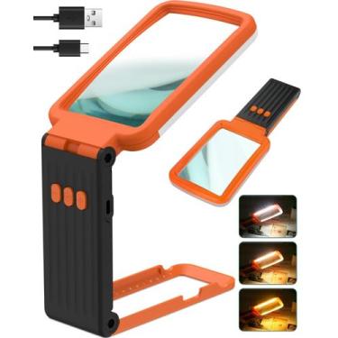 Imagem de Lupa EVESVO 10X com luz, suporte, recarregável