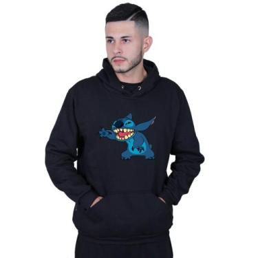 Imagem de Moletom Unissex Canguru Lilo Stitch Risada - Lafre, Preto, P