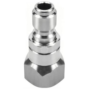 Imagem de Adaptador giratório para lavadora de pressão de aço inoxidável M22 a 3/20.3 cm, conexão rápida para mangueira de lavadora, 5000 psi, compatível com várias lavadoras de pressão, mangueiras e bombas