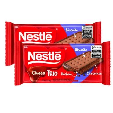 Imagem de Kit 2 Chocotrio Nestlé Chocolate 90g