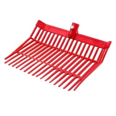 Imagem de MFMEXUL Garfo para Esterco Leve com 18 Dentes Angulares para Limpeza de Feno, Vermelho, Tamanho real