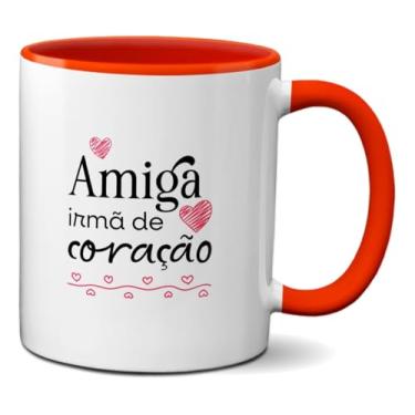 Imagem de Caneca Da Amizade Amiga Irmã Do Coração Presente Fofo (Vermelha)