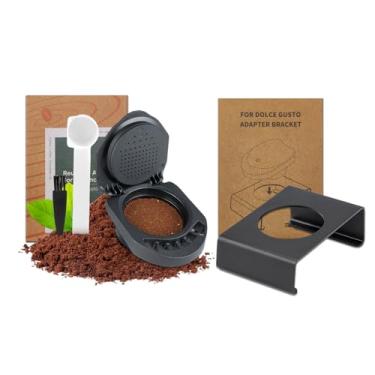 Imagem de FOVNOT Adaptador de cápsula reutilizável para Dolce Gusto, conversor de cápsula de café recarregável com suporte adaptador para Piccolo XS/EDG 305/EDG 606.S/Genio S