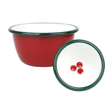 Imagem de Talking Tables Tigela pequena de molho de cranberry de 10 cm da Enamelware para preparação de Natal, condimentos, churrasco, partilha de molhos ou lanche de festa, iogurte, metal, esmaltado
