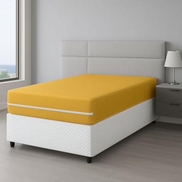Imagem de Protetor de Colchão Solteiro Malha Gel com Zíper – Capa Protetora (MOSTARDA)