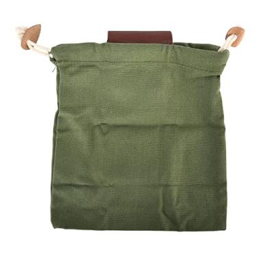 Imagem de Bolsa de lona de couro para forrageamento durável dobrável cinto saco de colheita de frutas para acampamento coleta de frutas (verde OD)