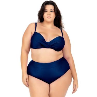 Imagem de Biquini Plus Size Feminino Com Bojo Cintura Alta Laço Verao - HYPE MOD