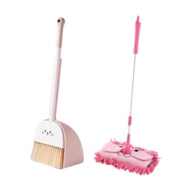 Imagem de Dynwave Conjunto de mini vassoura e pá de lixo para crianças, conjunto de brinquedos de limpeza fofos para crianças de 3 a 6 anos de idade
