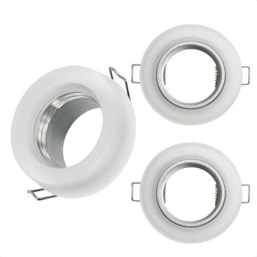 Imagem de Kit 3 Spot Taschibra Redondo Embutir Vidro Jateado SP23 Mr16 Bivolt