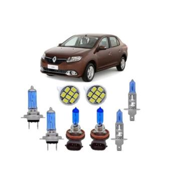 Imagem de Kit Lâmpadas Super Brancas Logan 2014/2020 H7/H1/H11