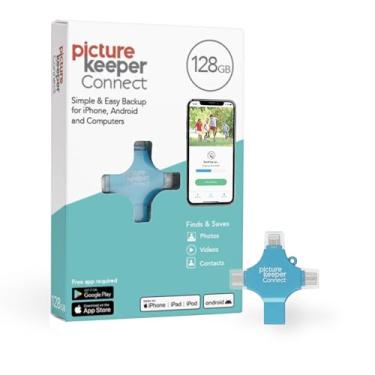 Imagem de Picture Keeper Conecte para iPhone, Android, USB-C, PC e Mac - Backup USB de 128 GB para fotos, vídeos, contatos, backup de memória flash, pen drive de armazenamento externo - 128 GB, turquesa