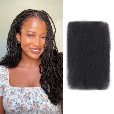 Imagem de QUISDUIS Quisduis Afro Kinkys Bulk Cabelo Humano, 16 Polegadas 50 Gramas 4C Cabelo Cacheado Para Permanente Sister Locs/Mini Twists/Tranças Pode Tingir E Descolorir (Preto Natural, 16 Polegadas)