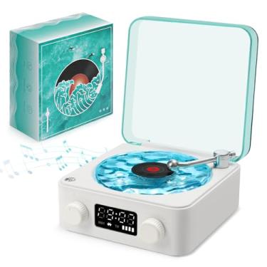 Imagem de Reprodutor de Discos, Leitor de Vinil com USB, Alto-Falante Portátil Vintage, Toca-Discos de Vinil Portátil, Compatível com Bluetooth