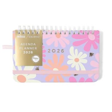 Imagem de AGENDA PLANNER WIRE-O 2026 MELISSA SEMANAL OFFICE 15,5X9 COLOR BLOOMY